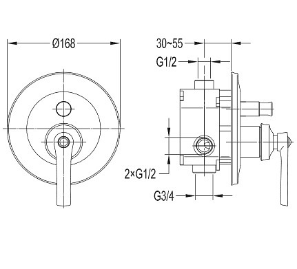 Bateria wannowo prysznicowa AM5235 ORB Armance Omnires