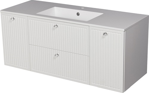 Szafka łazienkowa wisząca z umywalką biały mat 120 cm Argento Gante