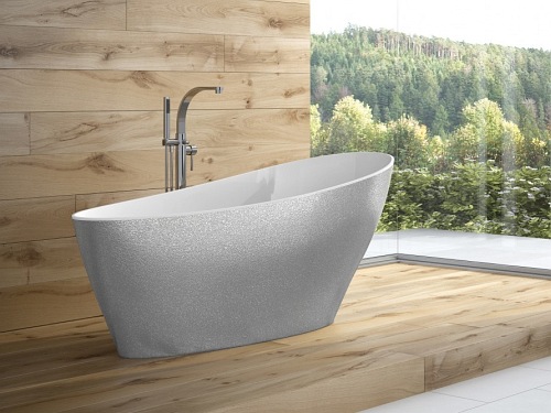 Wanna wolnostojąca + klik-klak chrom srebrna Keya Glam Besco 165x70 cm