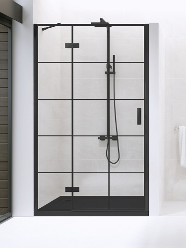Drzwi prysznicowe 120 cm D-0372A New Renoma Black New Trendy
