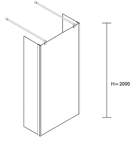 Ścianka prysznicowa 100 cm + 2 x ścianka boczna 30 cm BKP254T10