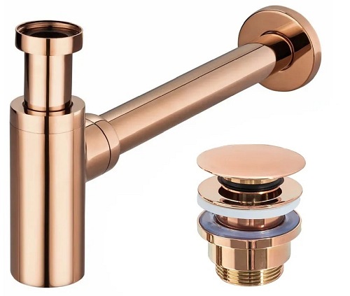 Syfon umywalkowy z korkiem klik-klak Rose Gold Rea