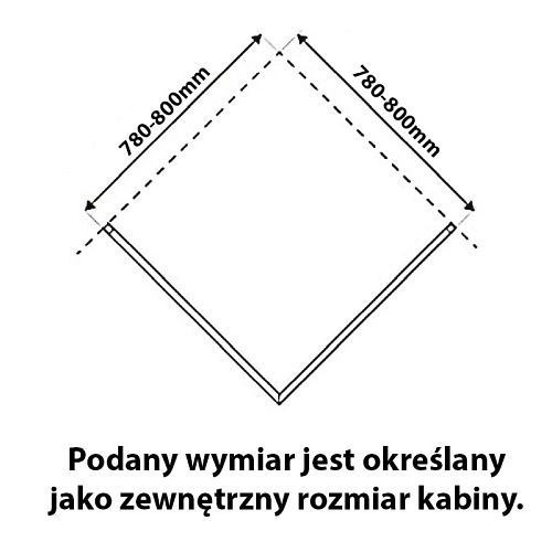 Czarna kabina prysznicowa 80x80 kwadratowa drzwi uchylne KZ1390BA