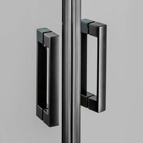 Czarna kabina asymetryczna 120x85 cm K-5478 New Varia Black New Trendy