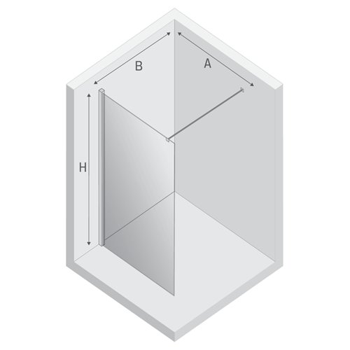 Ścianka prysznicowa chromowana 90 cm K-1716 Nesta Chrome New Trendy