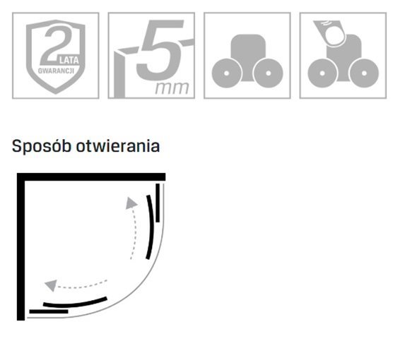 Kabina prysznicowa półokrągła 80x80 K-5111 Suvia New Trendy zdjęcie 5