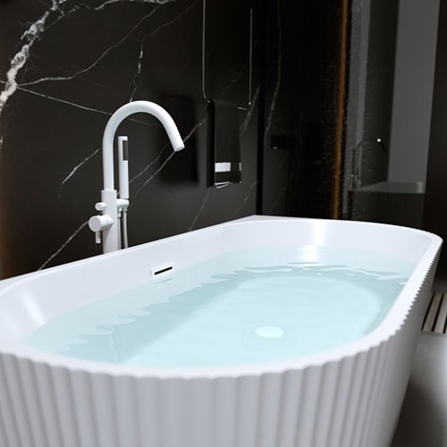 Wanna wolnostojąca przyścienna korek oraz przelew biały 160 cm Carlo Hydrosan