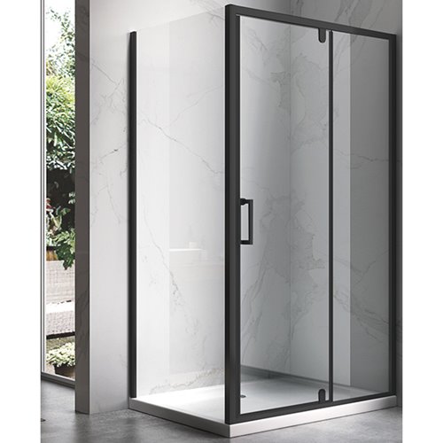Czarna kabina prysznicowa prostokątna drzwi uchylne 120x80 KZ06DB
