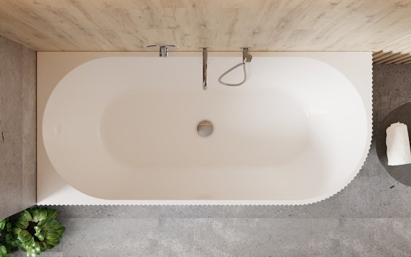 Denaya Besco biała wanna wolnostojąca 170 cm lewa syfon biały WAS-170-DLW