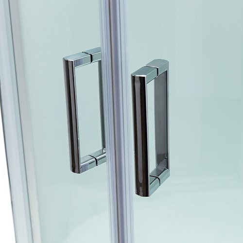 Kabina prysznicowa półokrągła zabudowana profil stal szczotkowana 90x90 Puerto zdjęcie 5