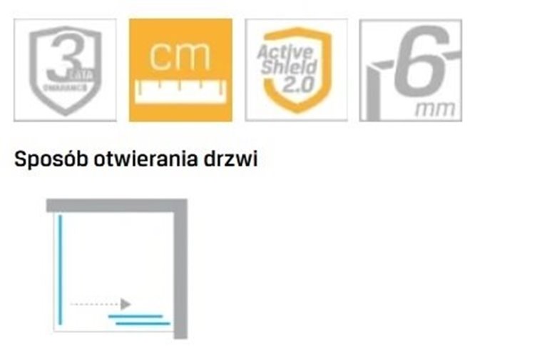 Kabina prysznicowa prostokątna prawa 110x90 złota szczotkowana D-0787A/D-0330B Prime New Trendy Gold Brushed
