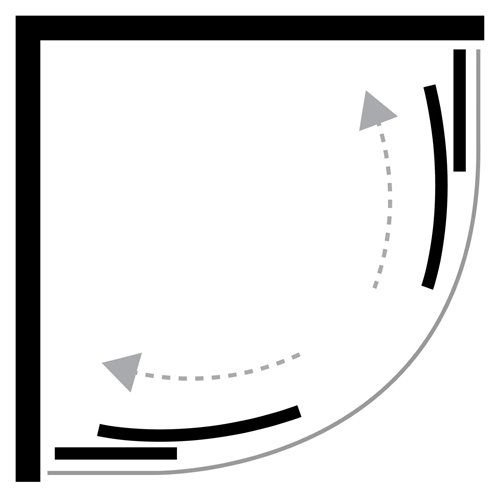 Czarna kabina prysznicowa półokrągła 90x90 K-3563 Suvia New Trendy