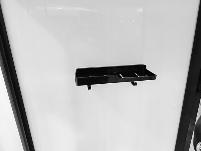 Kabina prysznicowa półokrągła zabudowana jasny środek 80x80