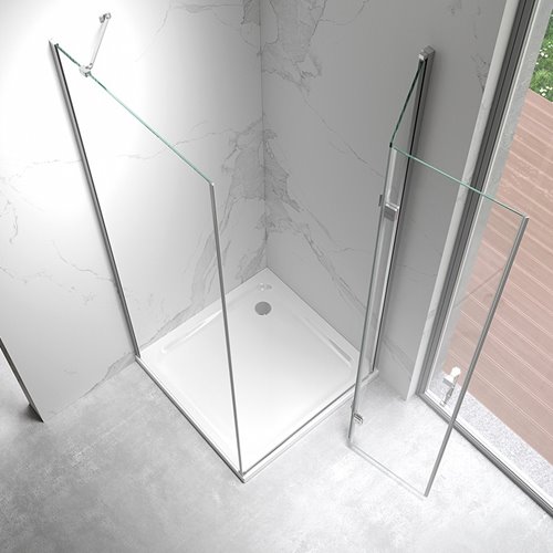 Chromowana kabina prysznicowa prostokątna drzwi pojedyncze składane 90x80 ZES-KZ20C-90X80