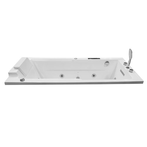 Narożna wanna z hydromasażem prostokątna konglomerat 150x73 cm MO-1802A