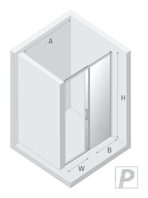 Drzwi prysznicowe rozsuwane prawe kolor stalowy 120 cm D-0890A Prime New Trendy Gunmetal Brushed
