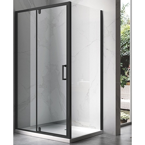 Czarna prostokątna kabina prysznicowa 120x90 drzwi uchylne KZ07CB