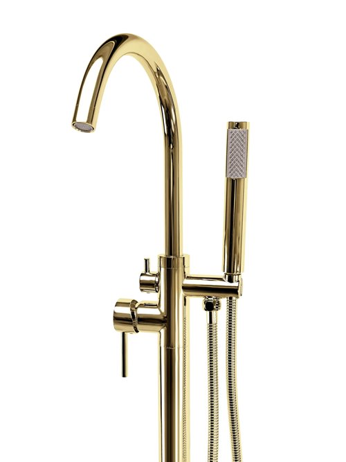 Złota bateria wannowa wolnostojąca Lungo Gold Rea