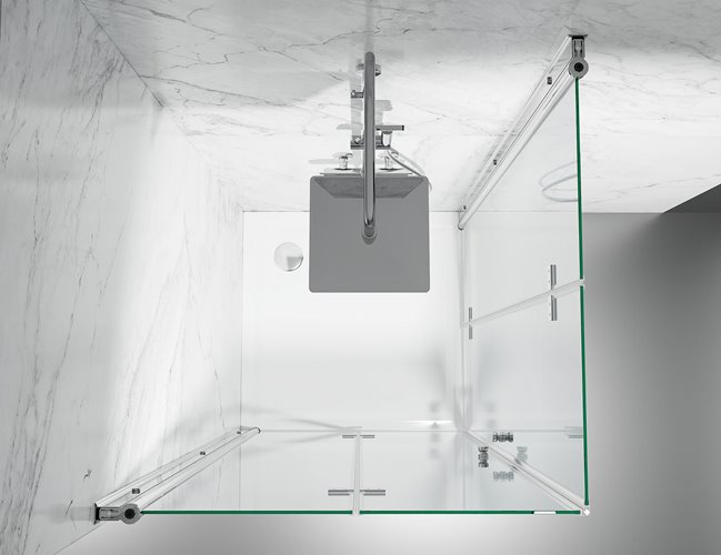 Kabina prysznicowa składana 95x95 cm szkło 6mm przeźroczyste profile złoty mat Swiss Liniger