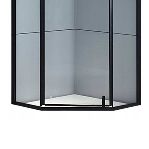 Czarna kabina prysznicowa pięciokątna 90x90 drzwi uchylne KZ4026B