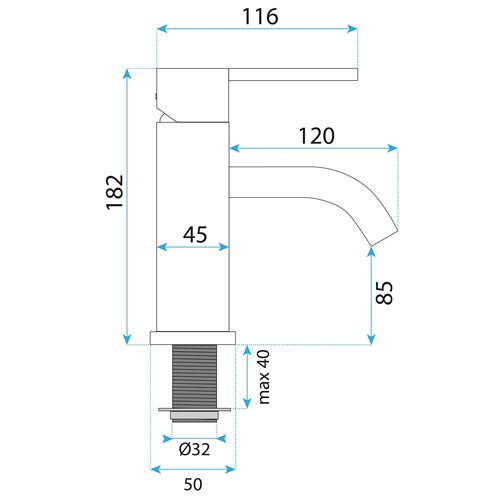 Bateria umywalkowa niska inox Foster Rea