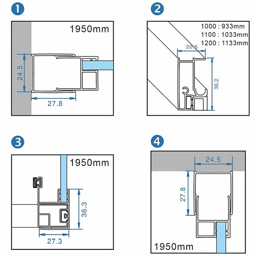 Kabina prysznicowa prostokątna 80x90 KZ103