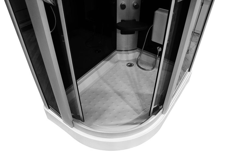 Kabina prysznicowa z hydromasażem na niskim brodziku + sauna 120x85 lewa MO-09914LS