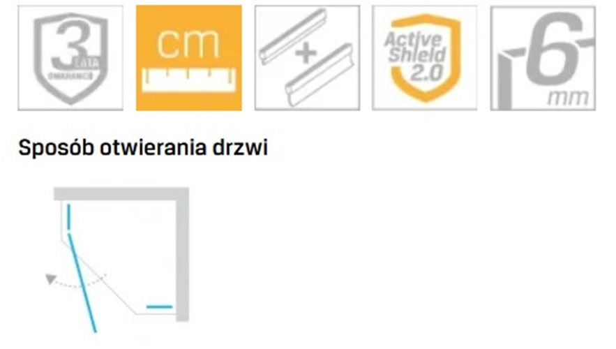 Kabina prysznicowa pięciokątna lewa drzwi uchylne kolor złoto szczotkowane 90x90 cm K-3801 New Trendy Nesta Gold Brushed