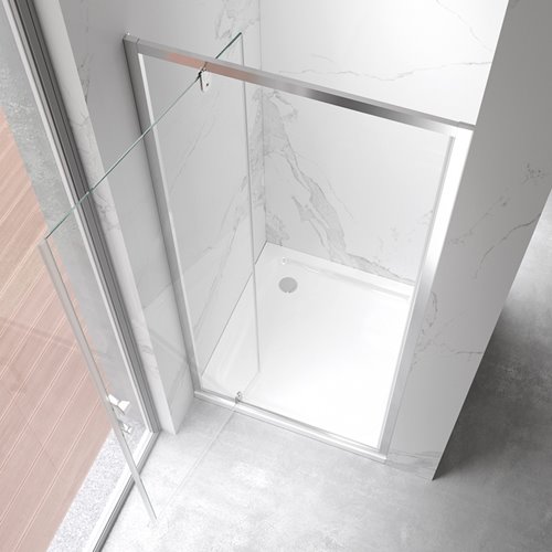 Drzwi prysznicowe uchylne do wnęki kolor profili chrom 90 cm ZES-KZ18C-90 zdjęcie 5