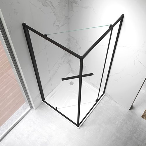 Czarna kabina prysznicowa kwadratowa 100x100 KZ16C Hydrosan