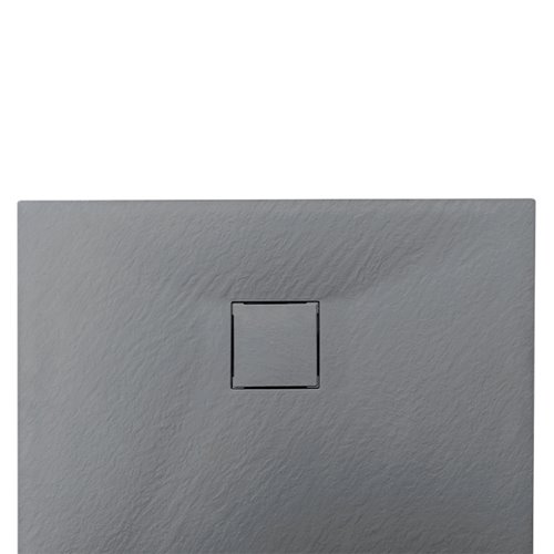 Szary brodzik prysznicowy kwadratowy o strukturze kamienia 90x90 cm Riko Hydrosan