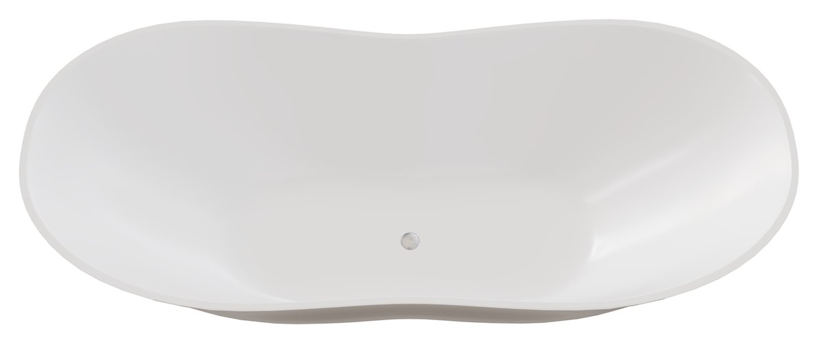 Matowa wanna z konglomeratu czarno-biała 170 cm + klik-klak chrom Viya Matt B&W Besco WMMC-170V