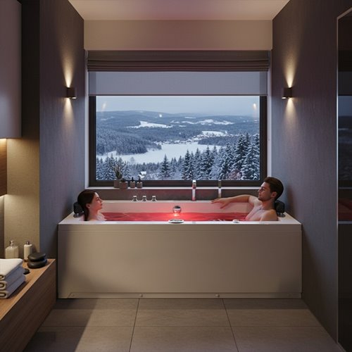 Wanna z hydromasażem prostokątna podgrzewacz wody Ramona 640 180x90