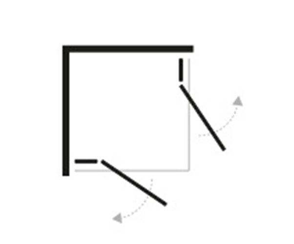 Kabina prysznicowa New Trendy Kalibra 2D drzwi podwójne uchylne kolor chrom 80x100 cm K-5083