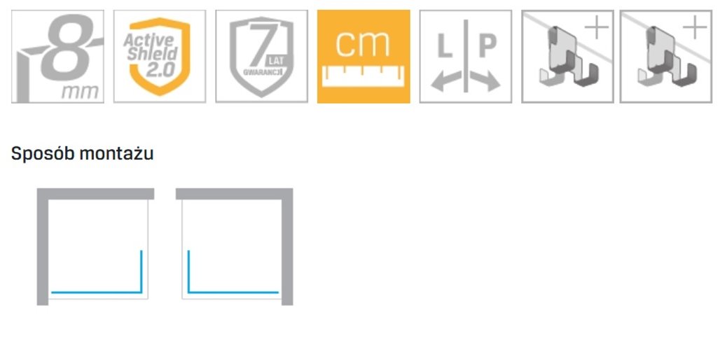 Biała kabina prysznicowa 120 cm element boczny 30 cm EXK-2233/EXK-2236 New Modus White New Trendy