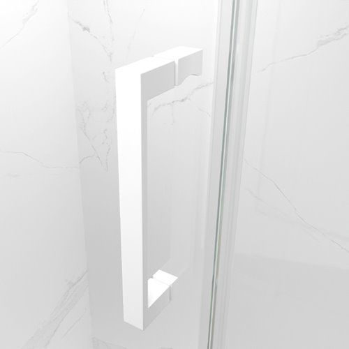 Białe drzwi prysznicowe do wnęki 115-120 cm rozsuwane szkło 8 mm KZ09C