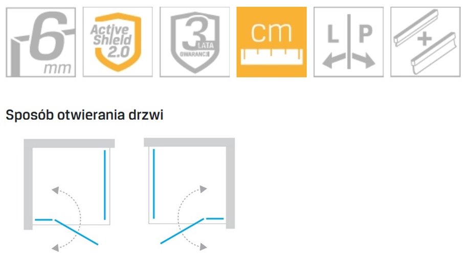 Kabina prysznicowa prostokątna 80x100 K-4348 New Soleo New Trendy