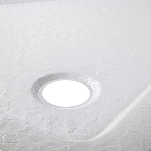 Biały brodzik prysznicowy pięciokątny struktura kamienia 90x90 RAVE-WH-90 wysokość 5 cm