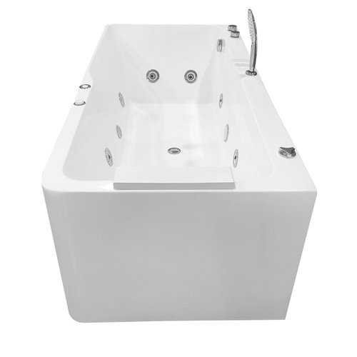 Przyścienna wanna z hydromasażem prostokątna konglomerat 170x80 cm MO-1803B