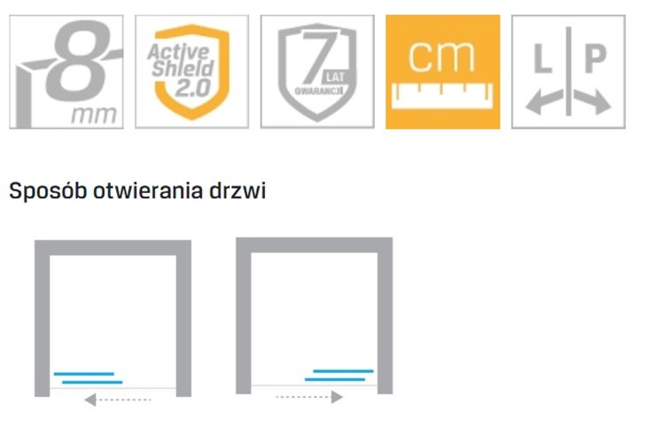 Smart Black New Trendy czarne drzwi prysznicowe wnękowe rozsuwane 100 cm EXK-6630