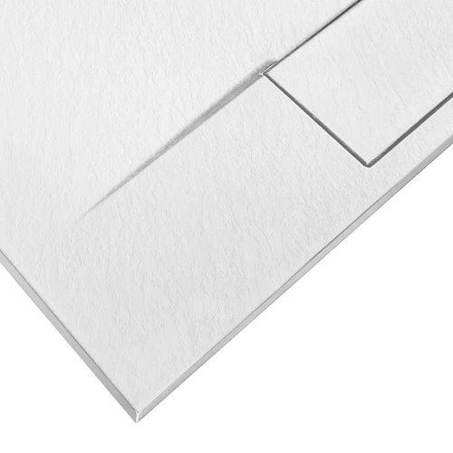 Brodzik prostokątny biały struktura kamienia smc 100x80 Bazalt White Rea