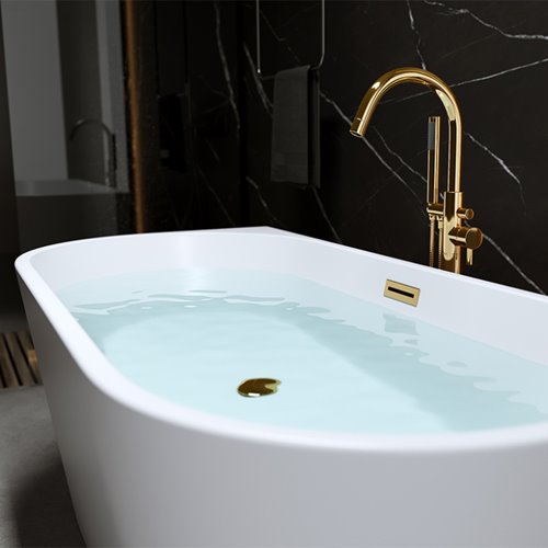 Wanna wolnostojąca przyścienna złote wykończenie 170 cm Lena Hydrosan