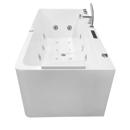 Przyścienna wanna z hydromasażem prostokątna konglomerat 150x75 cm MO-1803A