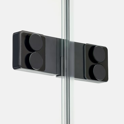 Czarna przyścienna kabina prysznicowa prawa 100x90 EXK-6263 Eventa Black Chrome New Trendy