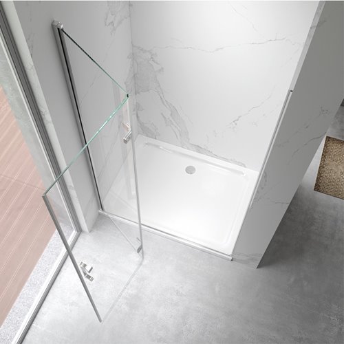 Chromowane drzwi prysznicowe składane do wnęki 90 cm ZES-KZ21C-90