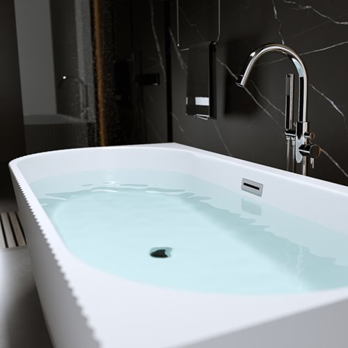 Wanna ryflowana przyścienna narożna prawa 150 cm Rio Hydrosan