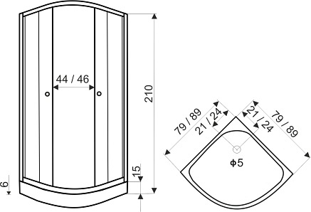 Kabina prysznicowa zabudowana Classic 80 Black Kerra