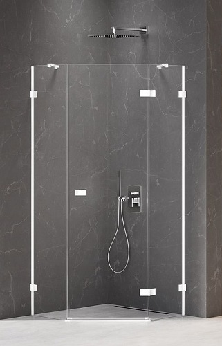 Biała kabina pięciokątna 80x80 prawa EXK-3863 Avexa New Trendy White