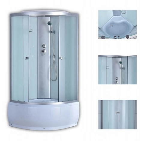 Kabina prysznicowa półokrągła zabudowana 100x100 WSH-301C