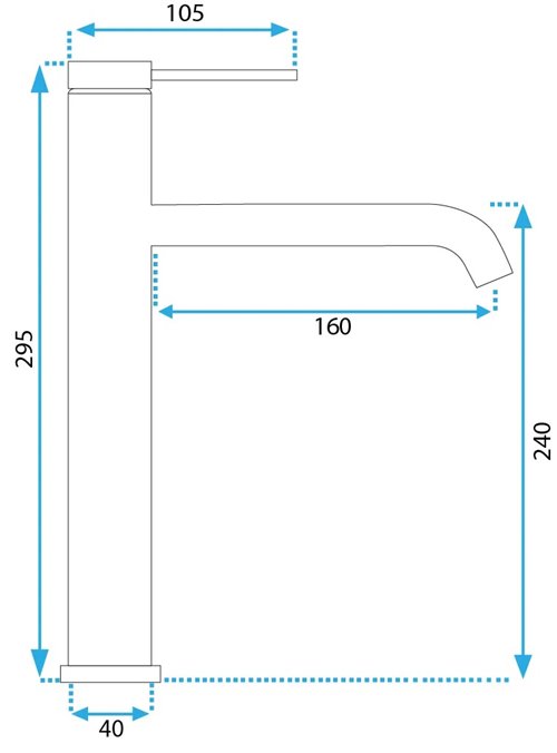 Inox bateria umywalkowa wysoka Clif Rea